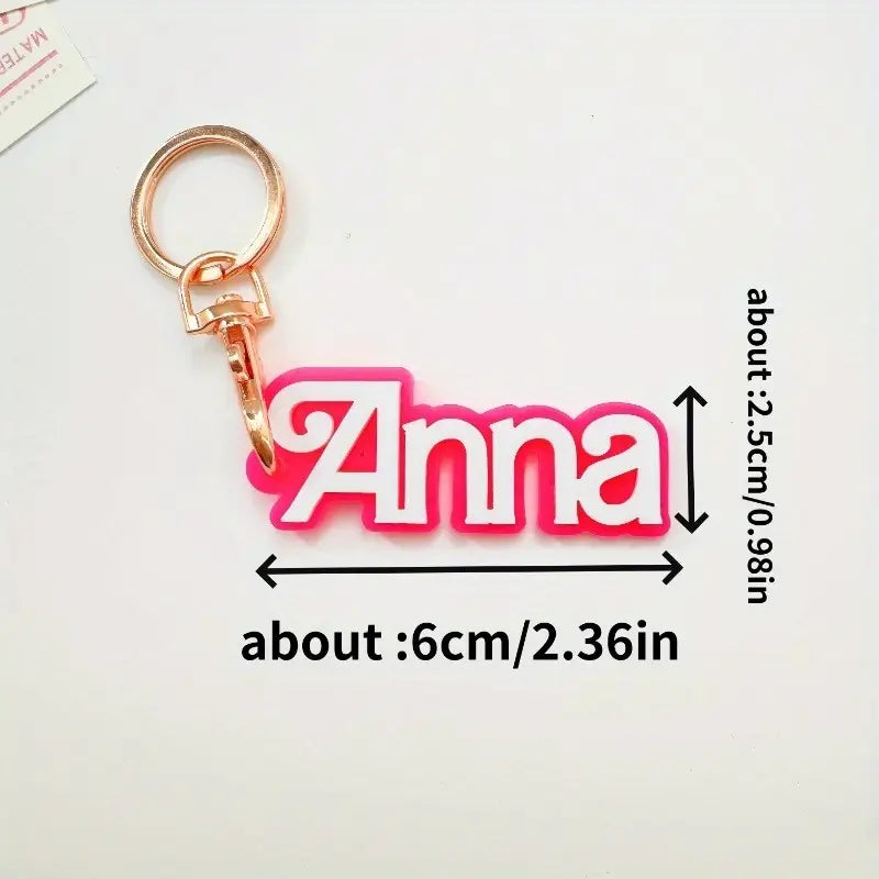 Cute Pink Acrylic Double-Layer Key Ring